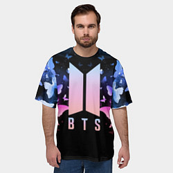 Футболка оверсайз мужская BTS: Black Butterflies, цвет: 3D-принт — фото 2