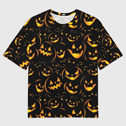 Мужская футболка оверсайз Тыквы на хэллоуин - паттерн