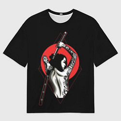 Футболка оверсайз мужская Девушка с мечом, цвет: 3D-принт