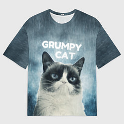 Футболка оверсайз мужская Grumpy Cat, цвет: 3D-принт