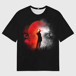Мужская футболка оверсайз Лед и огонь Ice and Fire