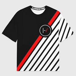 Футболка оверсайз мужская 21 Pilots: Black Logo, цвет: 3D-принт