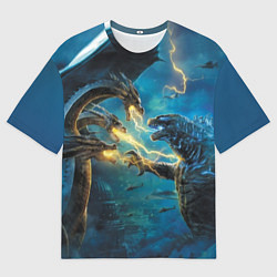 Футболка оверсайз мужская Godzilla Rage, цвет: 3D-принт