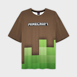 Футболка оверсайз мужская Minecraft - Логотип, цвет: 3D-принт