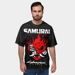 Футболка оверсайз мужская Cyberpunk 2077: Samurai, цвет: 3D-принт — фото 2