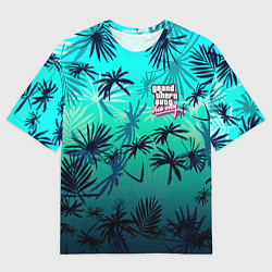 Футболка оверсайз мужская GTA пальмы, цвет: 3D-принт