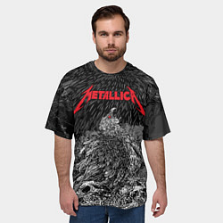 Футболка оверсайз мужская Metallica птица на черепах, цвет: 3D-принт — фото 2