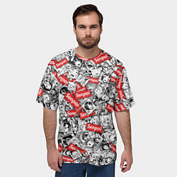 Футболка оверсайз мужская Senpai x Ahegao, цвет: 3D-принт — фото 2