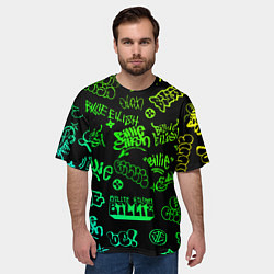 Футболка оверсайз мужская BILLIE EILISH: Grunge Graffiti, цвет: 3D-принт — фото 2