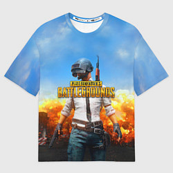 Футболка оверсайз мужская PUBG, цвет: 3D-принт