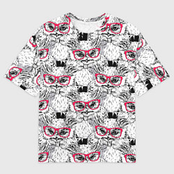 Мужская футболка оверсайз Совы в очках