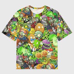 Мужская футболка оверсайз PLANTS VS ZOMBIES