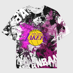 Футболка оверсайз мужская Лос-Анджелес Лейкерс, Los Angeles Lakers, цвет: 3D-принт