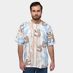 Футболка оверсайз мужская Ленивец стайл, цвет: 3D-принт — фото 2