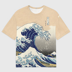 Мужская футболка оверсайз Kanagawa Wave Art