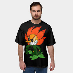 Футболка оверсайз мужская Cuphead - Кэгни Гвоздика, цвет: 3D-принт — фото 2