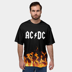 Футболка оверсайз мужская AC DC, цвет: 3D-принт — фото 2
