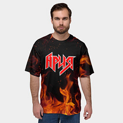 Футболка оверсайз мужская АРИЯ, цвет: 3D-принт — фото 2