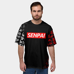 Футболка оверсайз мужская СЕМПАЙ - SENPAI, цвет: 3D-принт — фото 2