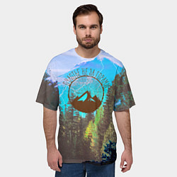Футболка оверсайз мужская Счастье не за горами, цвет: 3D-принт — фото 2