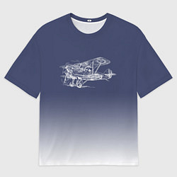 Футболка оверсайз мужская Биплан, цвет: 3D-принт
