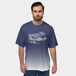 Футболка оверсайз мужская Биплан, цвет: 3D-принт — фото 2