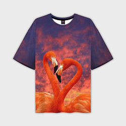 Футболка оверсайз мужская Flamingo Love, цвет: 3D-принт