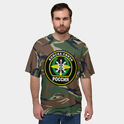Футболка оверсайз мужская Войска связи, цвет: 3D-принт — фото 2