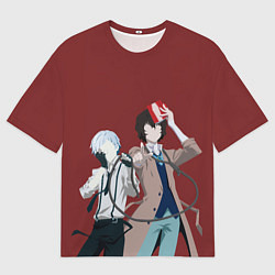 Мужская футболка оверсайз Atsushi Nakajima & Osamu Dazai