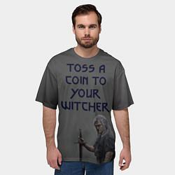 Футболка оверсайз мужская ВЕДЬМАКУ ЗАПЛАТИТЕ МОНЕТОЙ, цвет: 3D-принт — фото 2