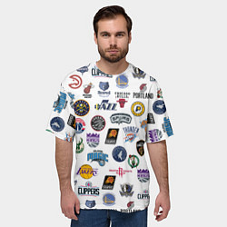 Футболка оверсайз мужская NBA Pattern, цвет: 3D-принт — фото 2