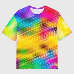 Мужская футболка оверсайз Радужный звездопад