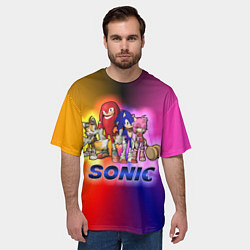 Футболка оверсайз мужская Команда Соника, цвет: 3D-принт — фото 2