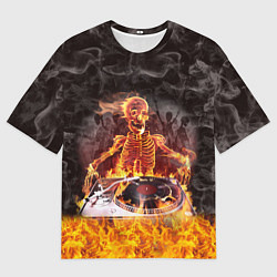 Мужская футболка оверсайз Вечеринка у скелетов