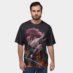 Футболка оверсайз мужская KIMETSU NO YAIBA, цвет: 3D-принт — фото 2