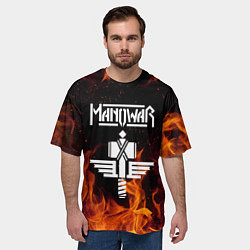 Футболка оверсайз мужская Manowar, цвет: 3D-принт — фото 2