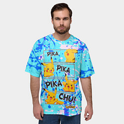 Футболка оверсайз мужская Pikachu, цвет: 3D-принт — фото 2