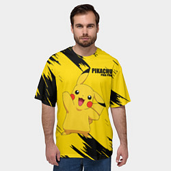 Футболка оверсайз мужская PIKACHU: PIKA PIKA, цвет: 3D-принт — фото 2