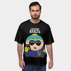 Футболка оверсайз мужская South Park Картман полицейский, цвет: 3D-принт — фото 2
