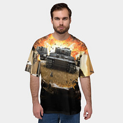 Футболка оверсайз мужская ТАНКИ, цвет: 3D-принт — фото 2