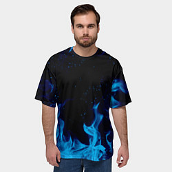Футболка оверсайз мужская СИНИЙ ОГОНЬ, цвет: 3D-принт — фото 2