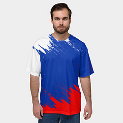 Футболка оверсайз мужская РОССИЯ ТРИКОЛОР, цвет: 3D-принт — фото 2