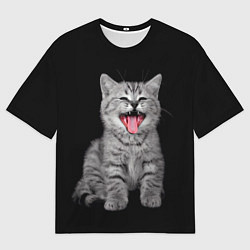 Футболка оверсайз мужская Кричащий кот, цвет: 3D-принт