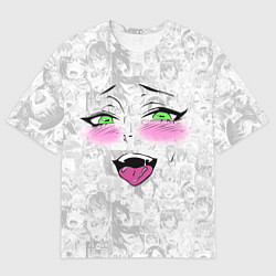 Футболка оверсайз мужская Ахегао, цвет: 3D-принт