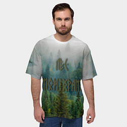 Футболка оверсайз мужская Лес мой храм, цвет: 3D-принт — фото 2