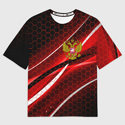 Футболка оверсайз мужская РОССИЯ, цвет: 3D-принт