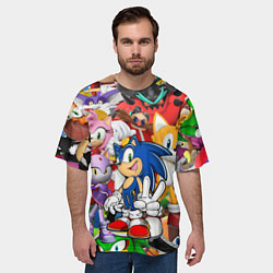 Футболка оверсайз мужская Sonic ПЕРСОНАЖИ, цвет: 3D-принт — фото 2