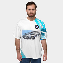 Футболка оверсайз мужская BMW, цвет: 3D-принт — фото 2