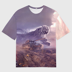 Футболка оверсайз мужская Танк, цвет: 3D-принт