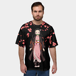 Футболка оверсайз мужская Незуко, цвет: 3D-принт — фото 2